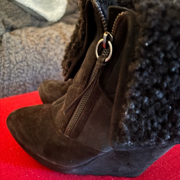 Black Suede Platform Boots - Picture 3 of 4